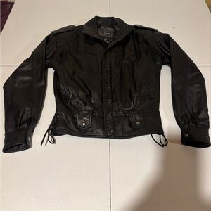 Berman’s Thinsulate Black Leather Motorcycle Jacket Women’s Size S